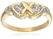9ct Yellow Gold AMR298645 Ladies 0.05ct Diamond Double Heart Ring
