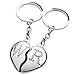 BRUBAKER Couple Keychain Set Broken Heart with Initials L & R