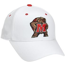 Maryland Terrapins White Fit Stretch Cap from Top of the World