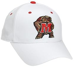 Maryland Terrapins White Fit Stretch Cap from Top of the World