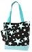 Cute! Stars Print Tote Bag w/ Coin Purse Included Turquoise Blue and Brown