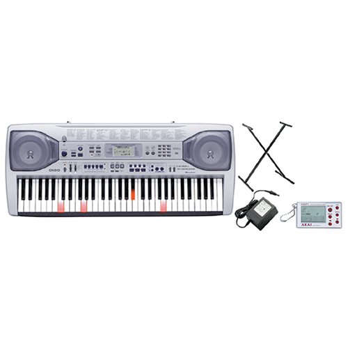MusicalInstruments: Casio LK90TV Keyboard Package with Power Supply, Keyboard Stand and Chord Finder