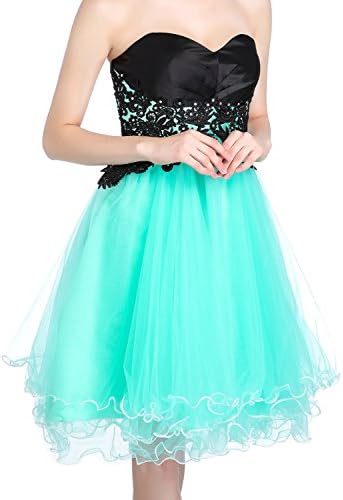 The Orient Bee Women's Sexy Bridesmaid Wedding Homecoming Prom Dress Short (16, Blue green)