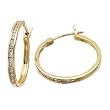 14kt Yellow Gold Classy Diamond Hoop Earrings