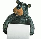 Willie Black Bear Holding Roll Of Toilet Tissue Wall Mounted Toilet Paper Holder Rack 7.5
