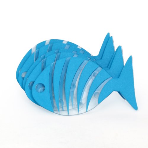 Spirella Transparent Striped Fish PVC Non Slip Bathtub Mats Cute