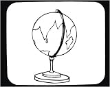 Mouse Pad with black and white, geography, Earth