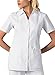 Women's White Stand Collar Button Front Medical Uniform Top by Cherokee