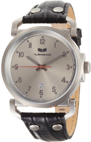Vestal Men's OBR033 Observer Gunmetal Ion-Plated Case Gun Dial Leather Watch