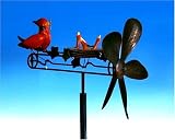 Cardinal Nest Whirley-gig Yard Art Spinner