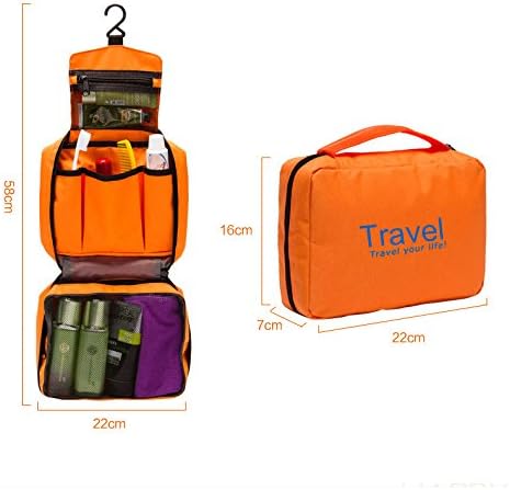 West Beauty Portable Travel Camping Hiking Toiletry Hanging Mens/Ladies Makeup Cosmetics Wash Bag Case organizer Holder for Women (Black)