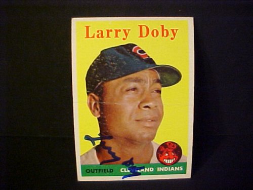 Larry Doby Cleveland Indians #424 1958 Topps Signed Autographed Baseball Card