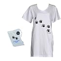 Snoozies Paw Print Cotton Nightshirt in a Bag, Black/White