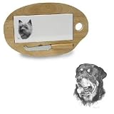 Wooden Cheese Board with Tile Insert featuring the Rottweiler (12.75 inches)
