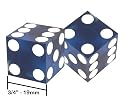 Set of 2 Casino Precision Dice - Blue Translucent - 3/4" - 19mm