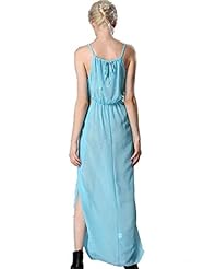 Off the Shoulder Sleeveless Summer Keyhole Sheer Elasticized   Waistline Cocktail Party Dress 