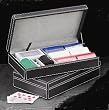 Executive Black Leather Case Poker Set-160 Chips, Cards and Dice