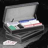 Executive Black Leather Case Poker Set-160 Chips, Cards and Dice