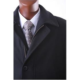 Mens Luxury Wool Three-Quater Length Black 4 Button Zippered Winter Coat by var goTwisterProductImageStrings = new Object();goTwisterProductImageStrings['prodImageNotAvailTextNoColor'] = 