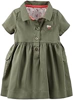 Carter's Baby Girls' Sateen Dress (Baby) - Olive