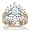 Tutone. 14k Gold-Plated Round and Marquise-Cut DiamonUltra™ Cubic Zirconia Wedding Ring Set