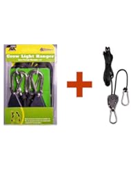 Lawn & Patio: Grow Light Hangers - 1/8" Heavy Duty Triplet, THREE (3) Ratchets per Pack , Completely Rust/Cold/Heat Resistant, w/ Strong Composite Case, Metal Internal Gears, 7 Rope - For Hydroponic Grow Light/Reflector Adjustable Hanger, Hoist - Protect Your Investment - Lifetime Guarantee - Survival Gorilla