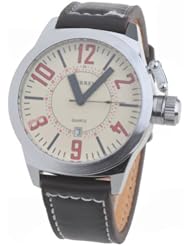 Orient Idea Ori-0425E Unisex Round Dial Quartz Wrist Watch with Synthetic Leather Band for Men & Women