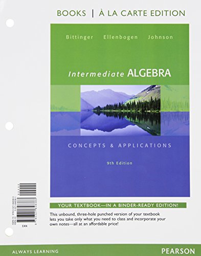 intermediate algebra books a la carte edition plus mymathlab access card package 9th edition