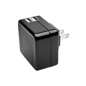 Kensington AbsolutePower Dual 2.1A USB Wall Charger with 30-Pin Apple Cable for iPad 2, iPad 1, iPhone 4/4G (K39525US)