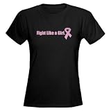 Fight Like a Girl Breast cancer Women's Dark T-Shirt by CafePress