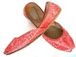 Beachcombers! Ethnic Embellished Silk Beaded & Sequin Indian Khussa Belly Dance Shoes Salmon Pink