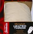 Sunbeam Heated Beige Microplush Throw Blanket Electric