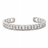 Bridge Jewelry Sterling Silver Chain Link Cuff Bracelet - Silver