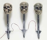 3 Solar Light-Up Lawn Stakes Halloween Prop Decoration