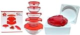 UPC 852038000145 product image for Ddi 5 Pc. Glass Container With Red Lids (Pack Of 12) | upcitemdb.com