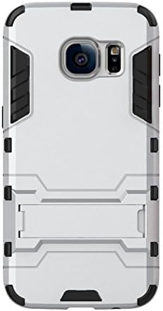 Galaxy S7 Case, [Armor Series] [Scratch/Dust Proof] Defender Slim Fit Premium Dual Layer Protection Case with Kick-Stand Feature for Samsung Galaxy S7, Silver/White