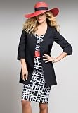Roamans Plus Size Abstract Print Jacket with Sheath Dress