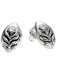 ROTENIER "Peacock Feather" Sterling Silver Diamond Studs