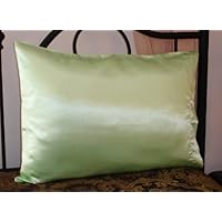 Pack Of 2 NEW Standard Size Satin Pillow Cover PillowCase GREEN
