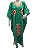 Muummuu Kaftan Dress Green Silk Ari Embroidered Long Maxi Caftan