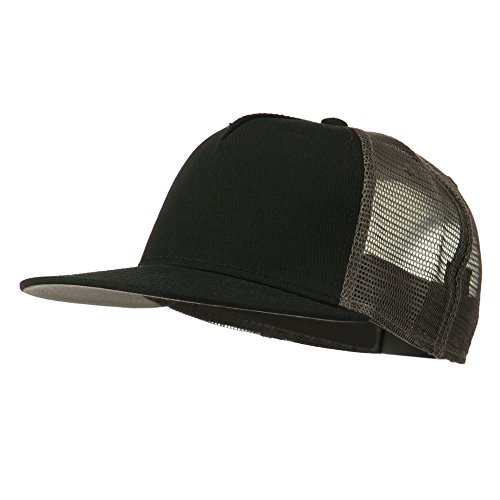 5 Panel Prostyle Trucker Caps - Black Black Charcoal