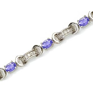 14kt White Gold Diamond and Tanzanite Bracelet 4.00ct TW* by