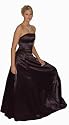 Satin - Abendkleid mit geschnürtem Rücken schwarz