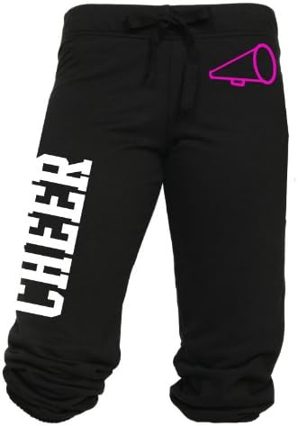 Juniors Cheer Megaphone Capri Sweats Black