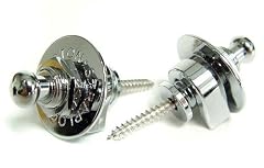 Guitar Strap Locks: Chrome / Silver Strap Lock system for Guitar and Bass