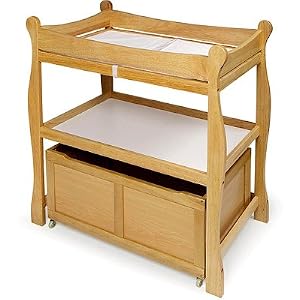 Buy Badger Basket Sleigh Style Changing Table with Lower Storage Bin by Badger Basket now!