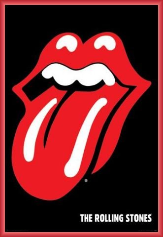 Produkt-Bild: Rolling Stones Poster und Kunststoff-Rahmen - Zunge, Logo (91 x 61cm)