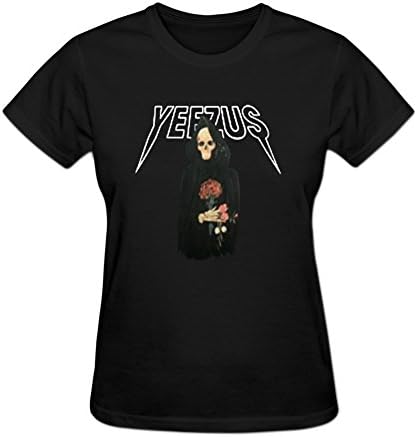 Dorenes Yeezus Tour Kanye West PacSun Women's Short Sleeve Round Collar T Shirts L Black