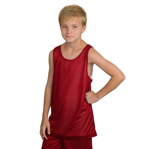 Sport-Tek Youth Reversible Mesh Tank, Red, Medium (10-12)