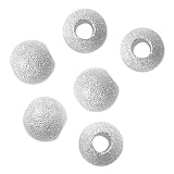 Silver Plated Stardust Sparkle 12mm Round Beads 4.8mm Hole Fits Pandora (10)